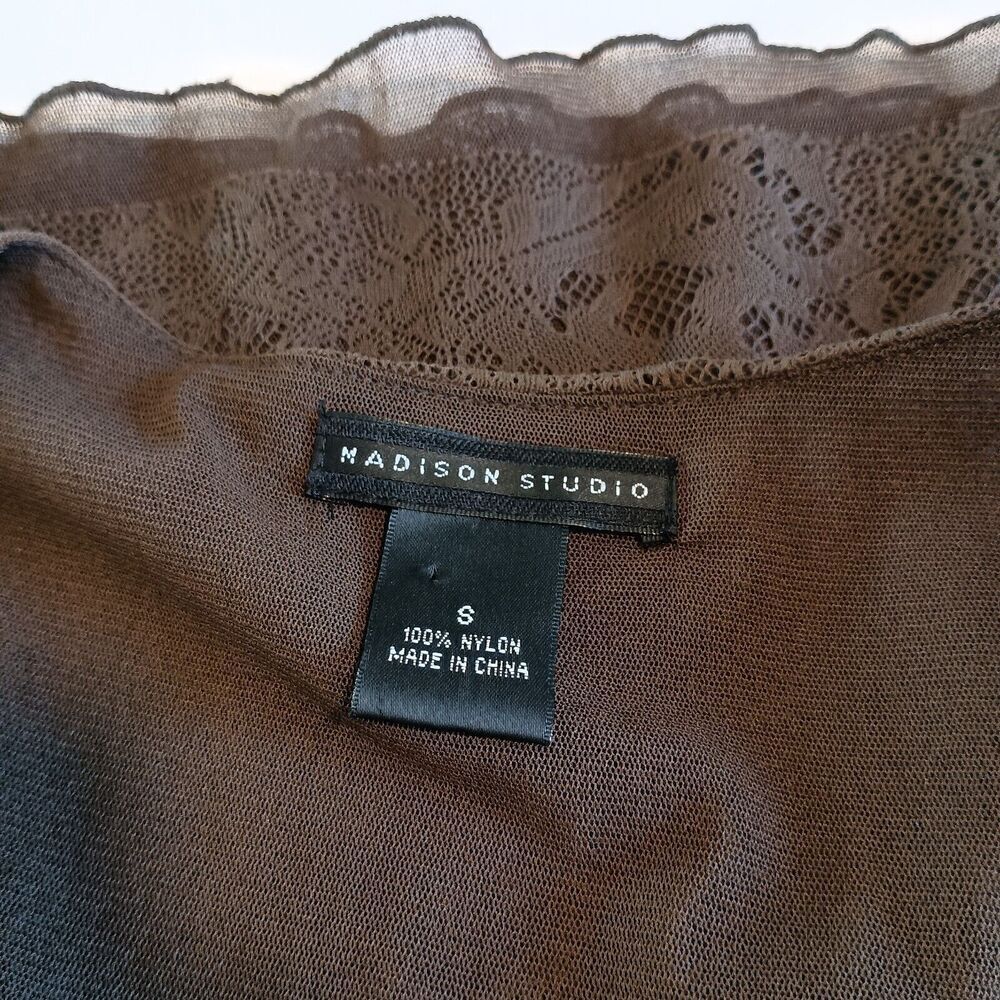 Womens Y2K Fairy Grunge Babydoll Top Size S Brown Artsy Stretch 90S Event - Picture 8 of 9